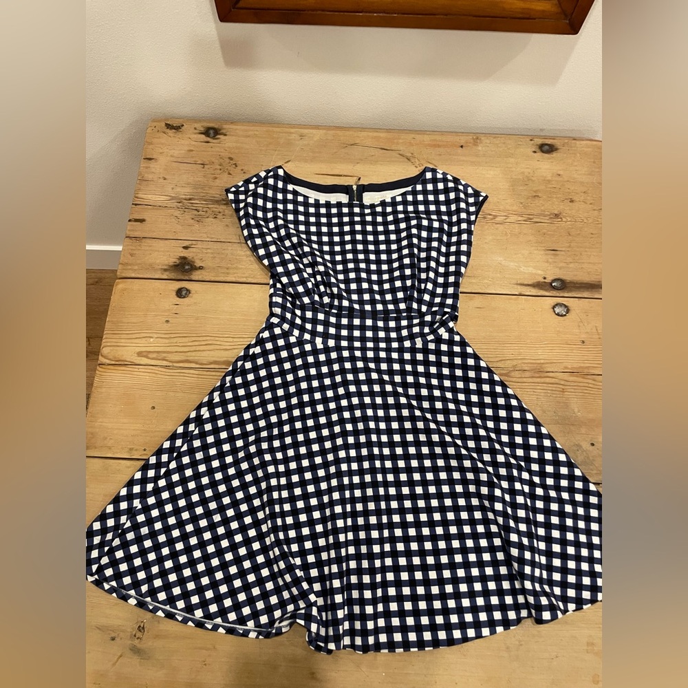 Kate Spade Navy and White Pointe Fiorella Dress Medium